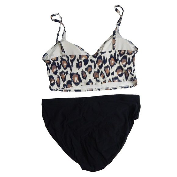 Sea Angel Mid Rise Spaghetti Strap Bikini Animal Print Size M - Picture 2 of 10